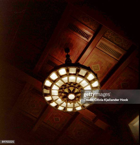 lights in union station - union station los angeles stock pictures, royalty-free photos & images