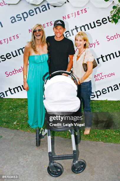 Anna Hansen, Lance Armstrong, Linda Armstrong Kelly and Max Armstrong at the Aspen Art Museum's Annual Summer Gala artCRUSH at the Aspen Art Museum...