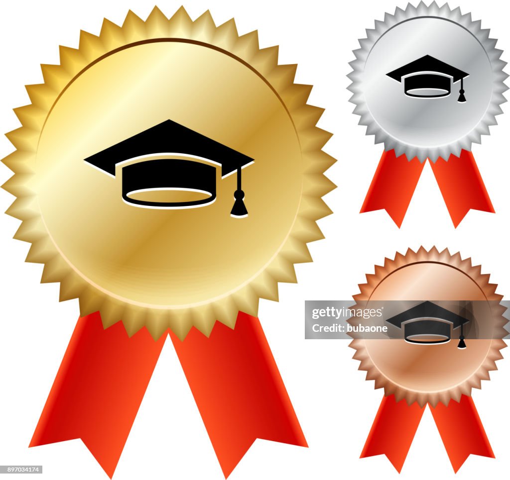 Graduation Gold Medal Prize Ribbons High-Res Vector Graphic - Getty Images