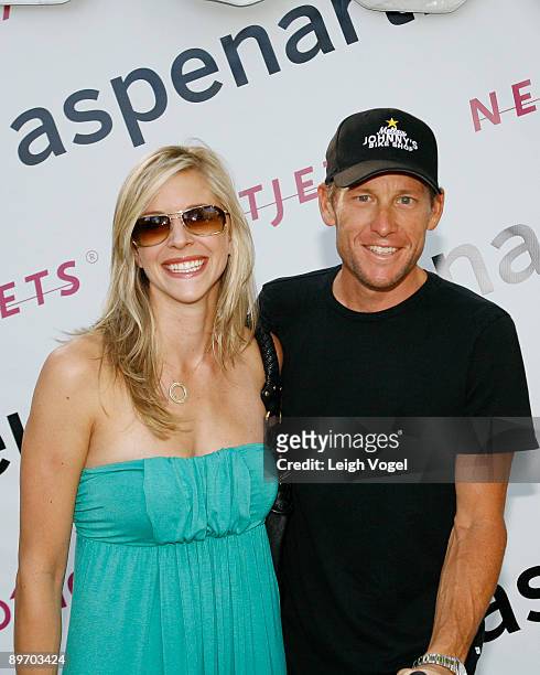 Anna Hansen and Lance Armstrong at the Aspen Art Museum's Annual Summer Gala artCRUSH at the Aspen Art Museum on August 7, 2009 in Aspen, Colorado.