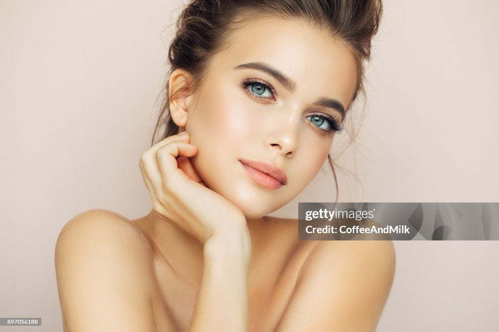 Beautiful woman with natural make-up