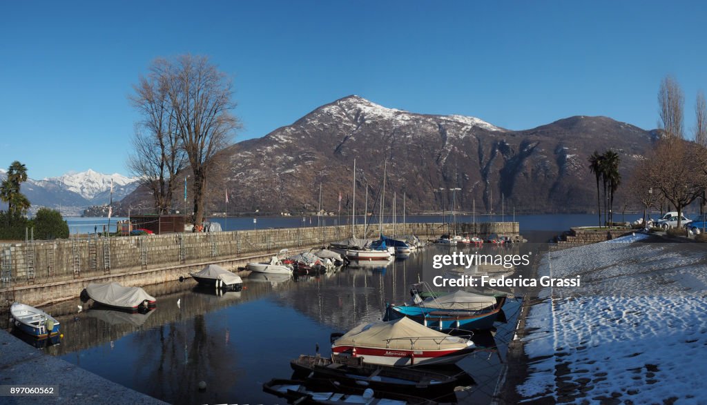 Panorama View of Lido Marina in Cannobio, Lake Maggiore