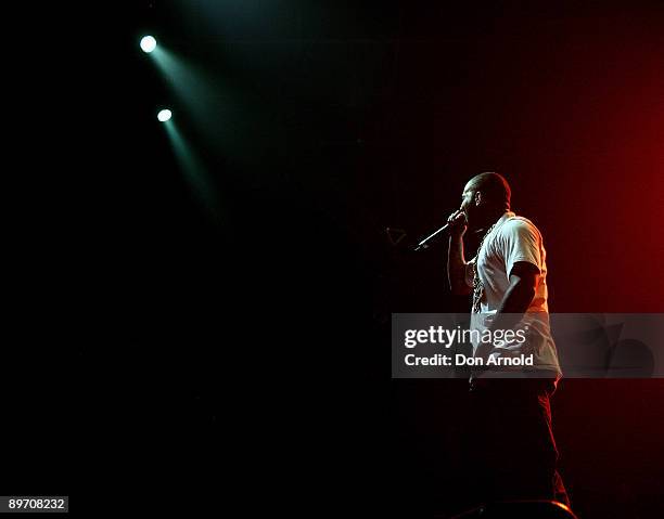 Rapper The Game, also known as Jayceon Terrell Taylor, performs on stage in concert at Luna Park on August 8, 2009 in Sydney, Australia.