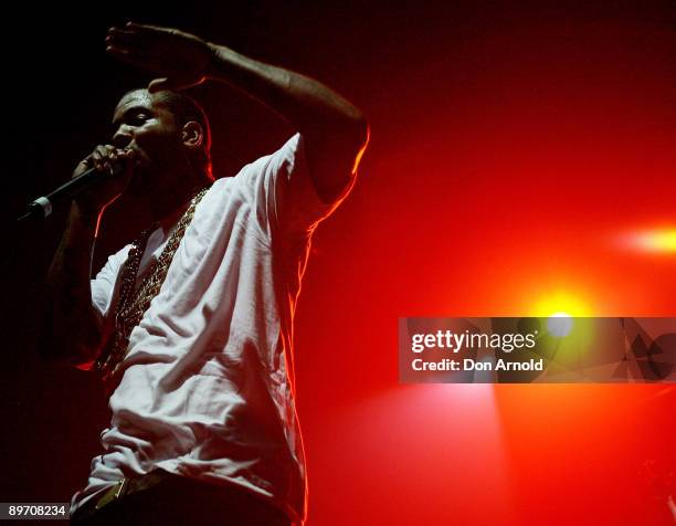 Rapper The Game, also known as Jayceon Terrell Taylor, performs on stage in concert at Luna Park on August 8, 2009 in Sydney, Australia.