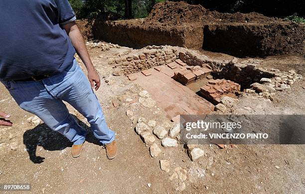 Mayor Gian Luigi Feliciangeli works on the site of the house of Roman Emperor Vespasian in the village of Cittareale, some 70 kms from Rome. The...