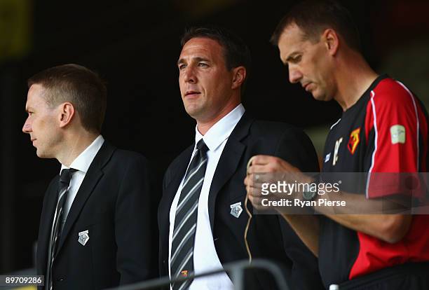 Malky Mackay , manager of Watford, looks on from the stands before the Coca Cola Championship match between Watford and Doncaster Rovers at Vicarage...