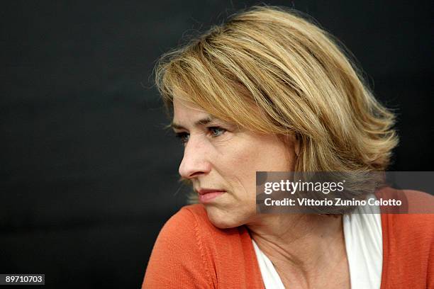 Actress Corinna Harfouch attends the ' Giulias Verschwinden' press conference during the 62nd Locarno International Film Festival on August 8, 2009...