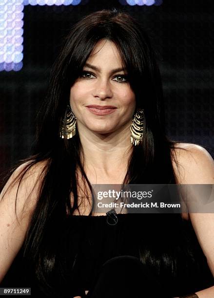 Actress Sofia Vergara of the television show "Modern Family" speaks during the ABC Network portion of the 2009 Summer Television Critics Association...