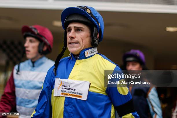 Harry Skelton makes leaves the weighing room at Ascot racecourse on December 22, 2017 in Ascot, United Kingdom.