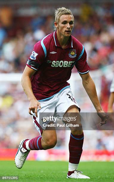 Jack Collison of West Ham United in action during the Bobby Moore Cup between West Ham United and Napoli at Upton Park on August 8, 2009 in London,...