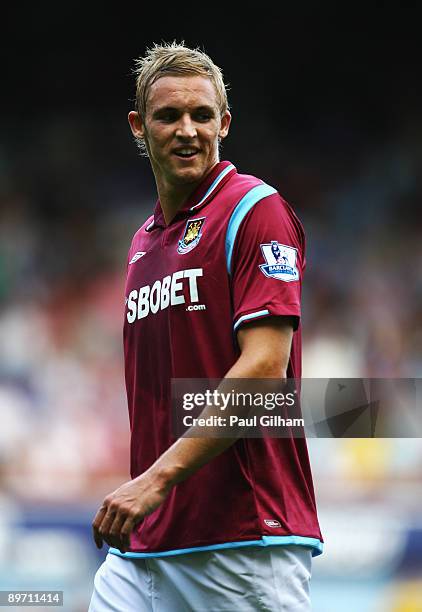 Jack Collison of West Ham United looks on during the Bobby Moore Cup between West Ham United and Napoli at Upton Park on August 8, 2009 in London,...