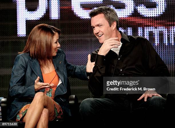 Actors Patricia Heaton and Neil Flynn of the television show "The Middle" speak during the ABC Network portion of the 2009 Summer Television Critics...