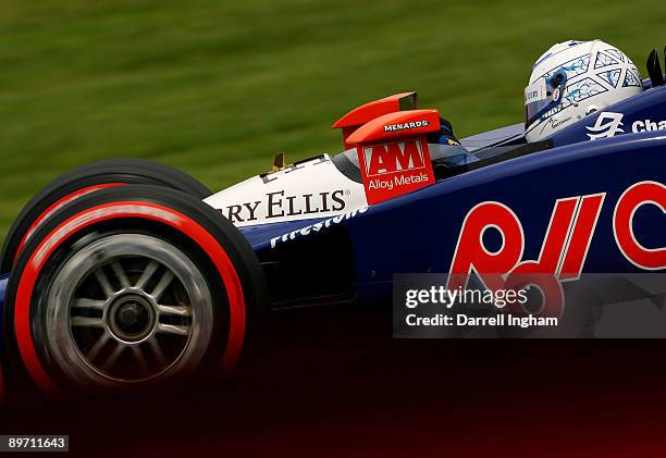 Mike Conway drives the Dreyer and Reinbold Racing Dallara Honda during practice for the IRL IndyCar Series The Honda Indy 200 on August 8, 2009 at...