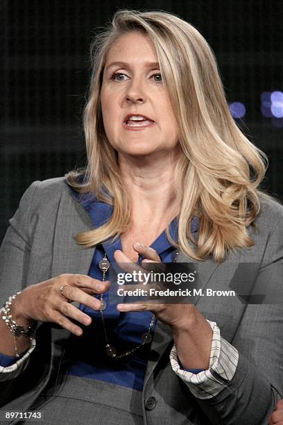 Executive producer/writer DeAnn Heline of the television show "The Middle" speaks during the ABC Network portion of the 2009 Summer Television...