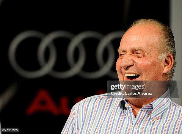 King Juan Carlos of Spain attends the 28th Copa del Rey Mapfre Audi Sailing Cup Awards Celebration at Ses Voltes Cultural Center on August 8, 2009 in...