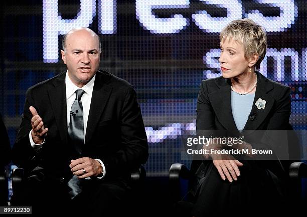 Kevin O'Leary and Barbara Corcoran of the television show "Shark Tank" speaks during the ABC Network portion of the 2009 Summer Television Critics...