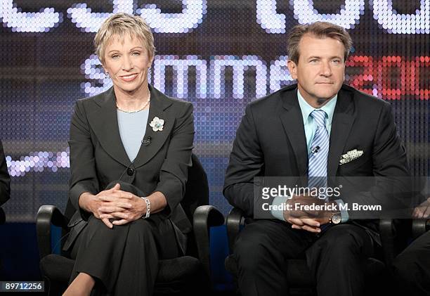 Barbara Corcoran and Robert Herjavec of the television show "Shark Tank" speaks during the ABC Network portion of the 2009 Summer Television Critics...