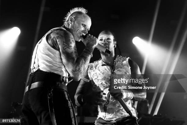 Keith Flint and Maxim Reality of The Prodigy perform live on stage at O2 Academy Brixton on December 21, 2017 in London, England.
