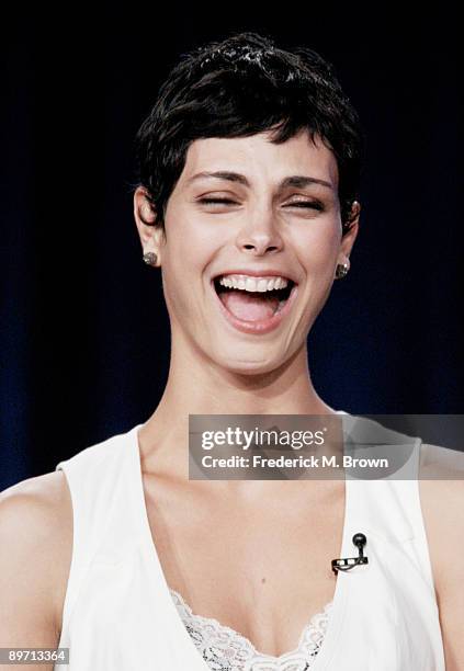 Actress Morena Baccarin of the television show "V" speaks during the ABC Network portion of the 2009 Summer Television Critics Association Press Tour...