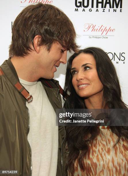 Ashton Kutcher and Demi Moore attend the special advanced screening of "Spread" hosted by Gotham and Hamptons Magazines at the UA East Hampton 6 on...