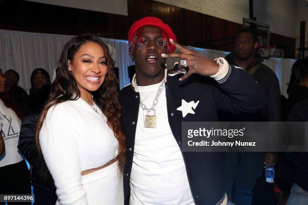 La La Anthony and Lil Yachty attend The 2017 "Winter Wonderland" Holiday Charity Event hosted by La La Anthony at Gauchos Gym on December 21, 2017 in...