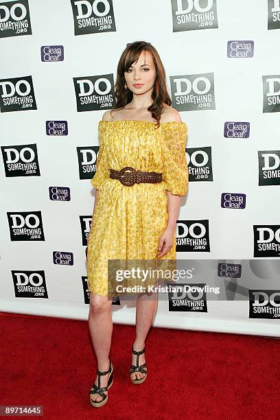 Actress Ashley Rickards arrives for the DoSomething.org Celebrates The Power Of Youth party at Madame Tussauds Wax Museum on August 8, 2009 in...