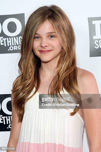 Actress Chloe Moretz arrives for the DoSomething.org Celebrates The Power Of Youth party at Madame Tussauds Wax Museum on August 8, 2009 in...