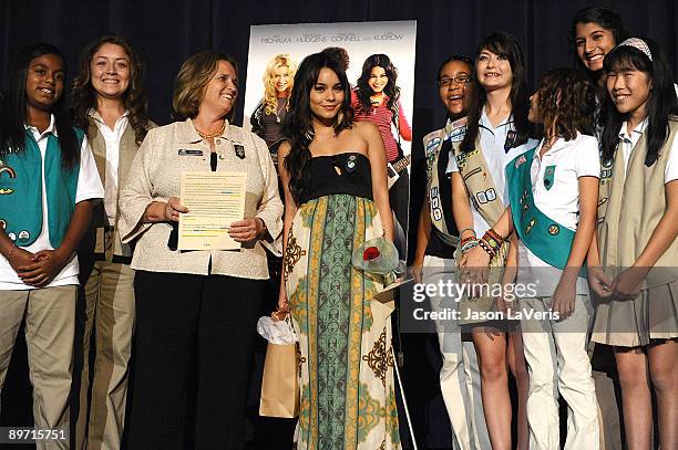 Actress Vanessa Hudgens and Girl Scouts of Greater Los Angeles attend a special screening of "Bandslam" for Girls Scouts of America at the Harmony...
