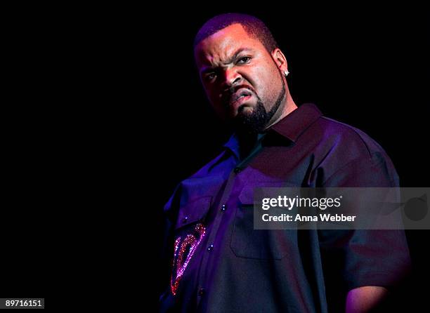 Ice Cube performs at "Rock The Bells" at the San Manuel Amphitheater on August 8, 2009 in San Bernardino, California.