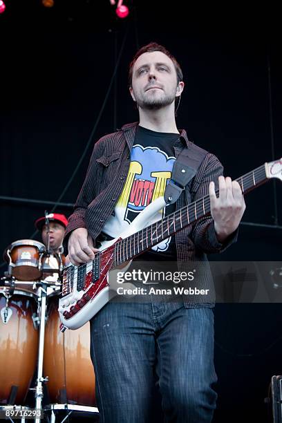 Owen Biddle performs with The Roots at "Rock The Bells" at the San Manuel Amphitheater on August 8, 2009 in San Bernardino, California.