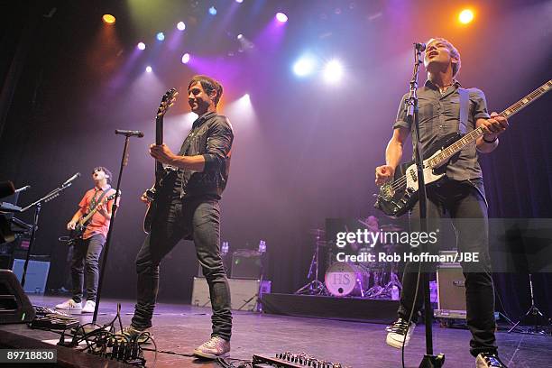 Musicians Jason Rosen, Michael Bruno and Andrew Lee of Honor Society perform at Nokia Theatre LA Live on August 8, 2009 in Los Angeles, California.