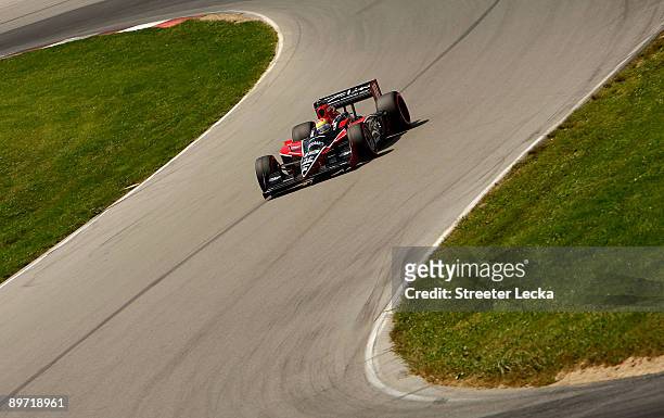 Justin Wilson, driver of the Z-Line Designs Dale Coyne Racing Dallara Honda, during the IRL IndyCar Series The Honda Indy 200 at the Mid-Ohio Sports...