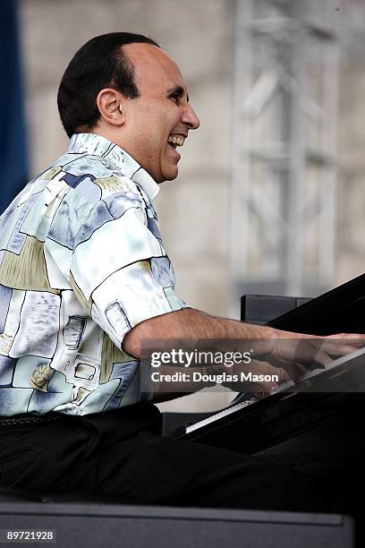 Michel Camilo performs at George Wein's CareFusion Jazz Festival at Fort Adams State Park on August 9, 2009 in Newport, Rhode Island.