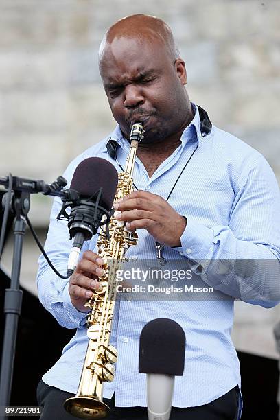 Jaleel Shaw performs at George Wein's CareFusion Jazz Festival at Fort Adams State Park on August 9, 2009 in Newport, Rhode Island.