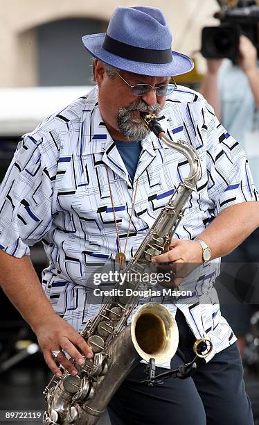 Joe Lovano performs at George Wein's CareFusion Jazz Festival at Fort Adams State Park on August 9, 2009 in Newport, Rhode Island.