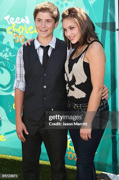 Actor Wyatt Smith and Kelly King arrive at the 2009 Teen Choice Awards held at Gibson Amphitheatre on August 9, 2009 in Universal City, California.