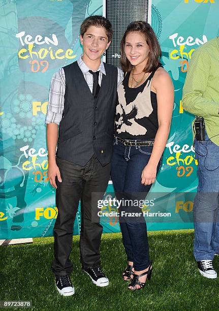 Actor Wyatt Smith and Kelly King arrive at the 2009 Teen Choice Awards held at Gibson Amphitheatre on August 9, 2009 in Universal City, California.