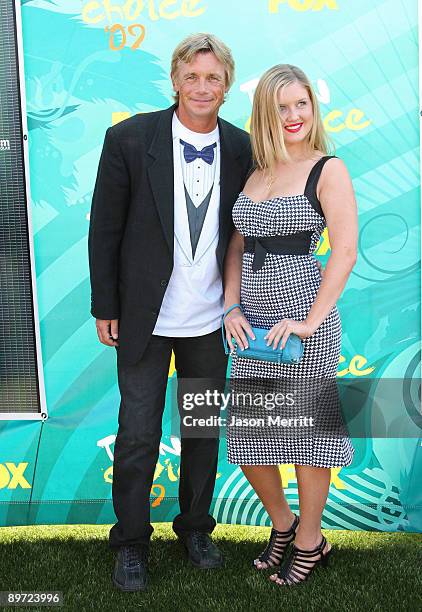 Actor Christopher Atkins and daughter Brittney Bomann arrive at the 2009 Teen Choice Awards held at Gibson Amphitheatre on August 9, 2009 in...