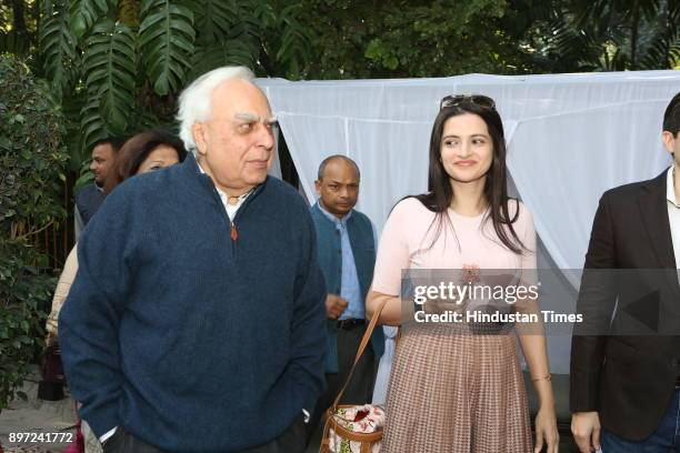 Congress leader Kapil Sibbal during Christmas Brunch party hosted by Dilip and Devi Cherian on December 16, 2017 in New Delhi, India.