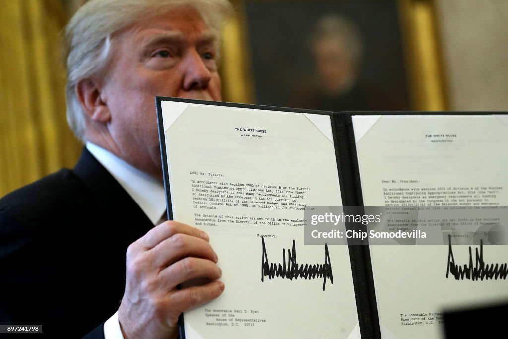 Donald Trump Signs Tax Reform And Jobs Bill Into Law At The White House