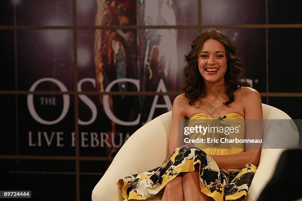 Best Actress Screenplay Nominee Marion Cotillard at AMC's 'Shootout' Oscar Nominees Special on February 4, 2008 at the Beverly Hilton Hotel in...