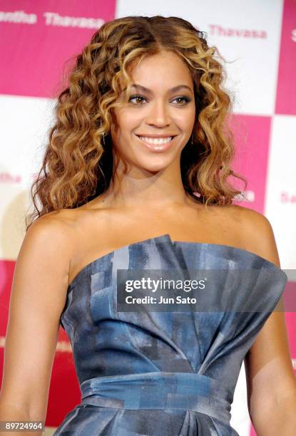 Singer Beyonce promotes Samantha Thavasa & Disney Collection at Tokyo Disneyland Hotel on August 10, 2009 in Urayasu, Chiba, Japan.