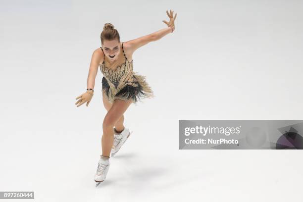 Elena Radionova performs her short program at the Russian Figure Skating Championships in St. Petersburg, Russia, on 22 December 2017.