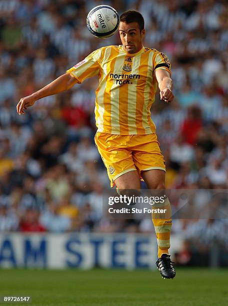 Newcastle player Jose Enrique runs with the ball during the Coca Cola Championship game between West Bromwich Albion and Newcastle United at the...