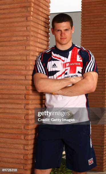 Craig Pickering of Great Britain poses during a photo session at the Aviva GB & NI Team Preparation Camp on August 8, 2009 in Monte Gordo, Portugal.