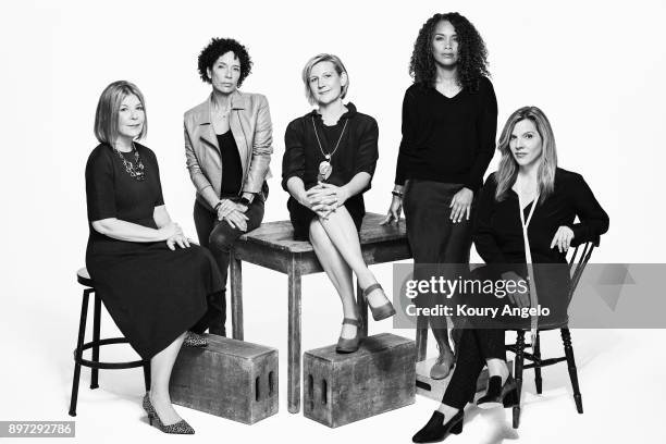 Sue Naegles, Mara Brock Akil, Stephanie Allain, Kim Masters, Krista Vernoff, Terry Press are photographed for The Hollywood Reporter on October 28,...