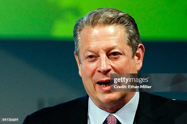 Former Vice President Al Gore speaks during the National Clean Energy Summit 2.0 at the Cox Pavilion at UNLV August 10, 2009 in Las Vegas, Nevada....