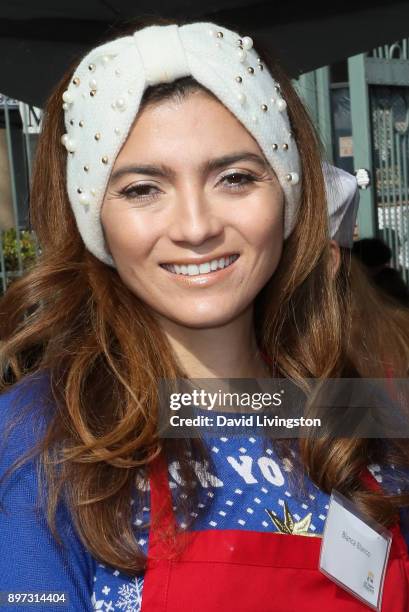 Blanca Blanco is seen at the Los Angeles Mission's Christmas Celebration on Skid Row on December 22, 2017 in Los Angeles, California.