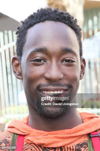 Jeremy Tardy is seen at the Los Angeles Mission's Christmas Celebration on Skid Row on December 22, 2017 in Los Angeles, California.