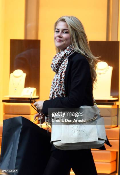 Actress Rachael Taylor visits luxury jewellers Bulgari at Castlereagh Street on August 11, 2009 in Sydney, Australia. Taylor is a supporter of the...